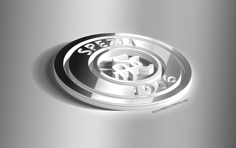 Spezia Calcio, 3D steel logo, Italian football club, 3D emblem, La Spezia, Liguria, Italy, Spezia FC metal emblem, Serie B, football, creative 3d art, HD wallpaper