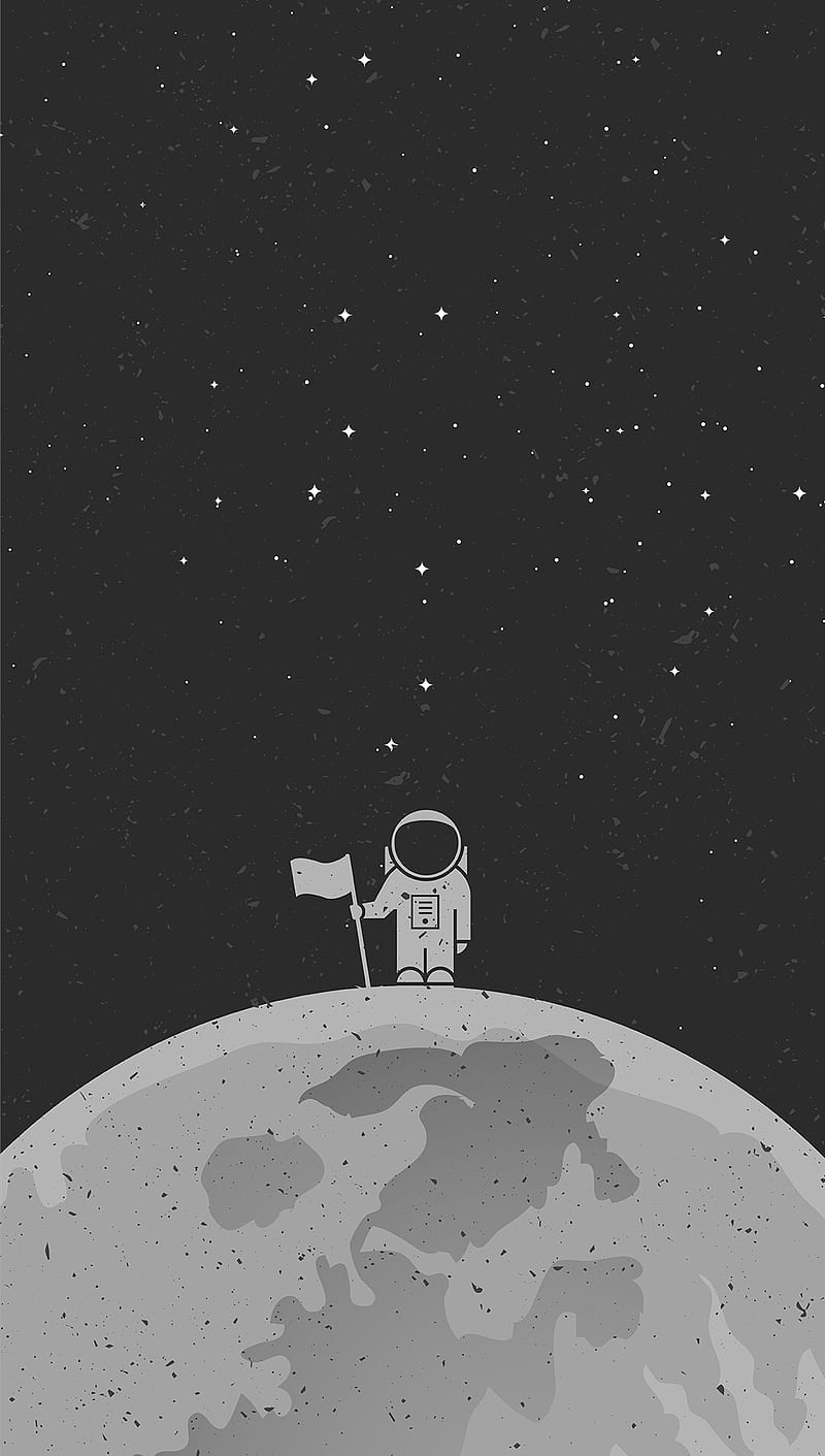 Out There, astronaut, black, cool, dark, flag, monochrome, space, HD phone  wallpaper | Peakpx