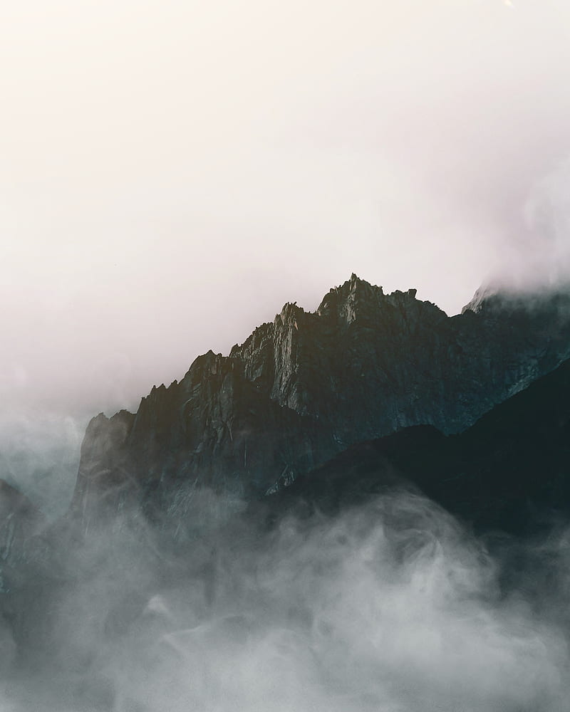 foggy moutnain scenery, HD phone wallpaper