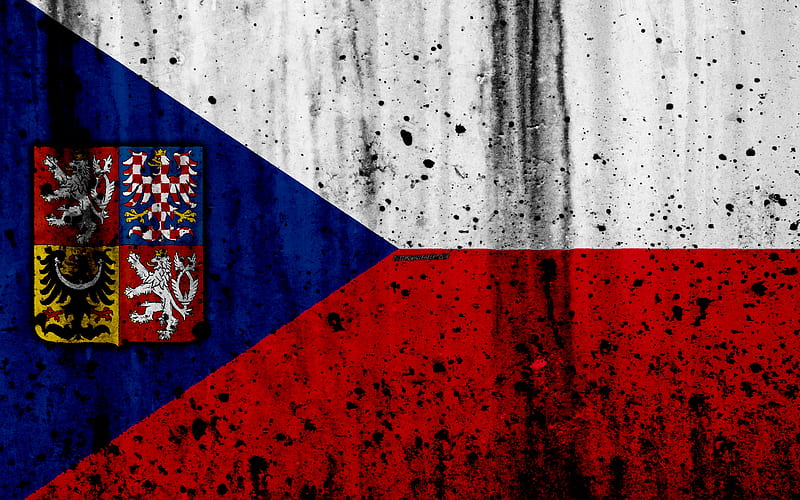 Czech Republic flag grunge, flag of Czech Republic, Europe, Czech Republic, national symbolism, Czech, coat of arms of Czech Republic, Czech coat of arms, HD wallpaper