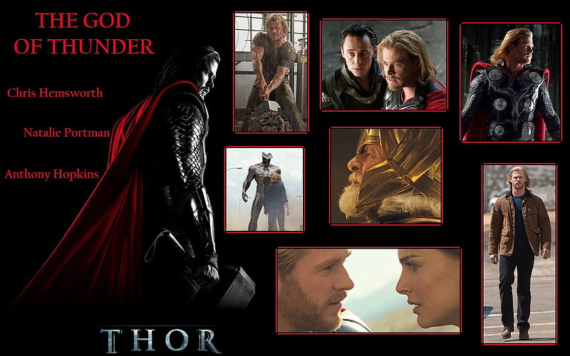 Thor, anthony hopkins, chris hemsworth, Natalie Portman, HD wallpaper