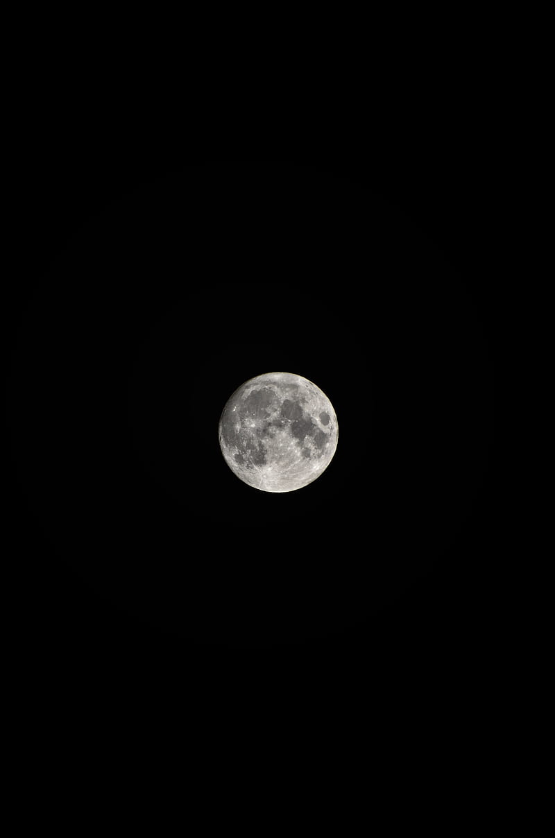 moon, black, night, dark, craters, HD phone wallpaper