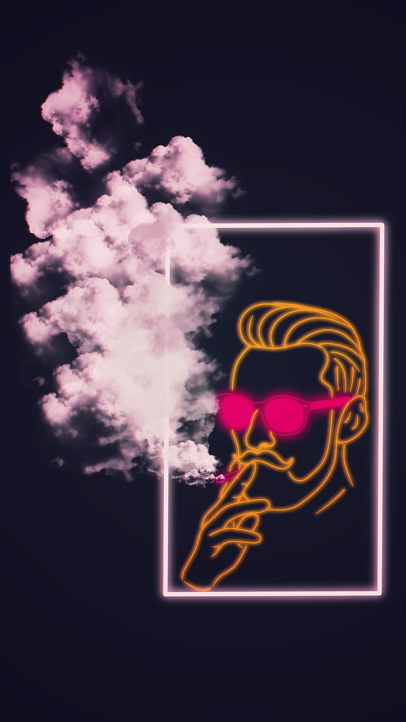Smokin 3, MrCreativeZ, Smoke, live, neon, HD phone wallpaper