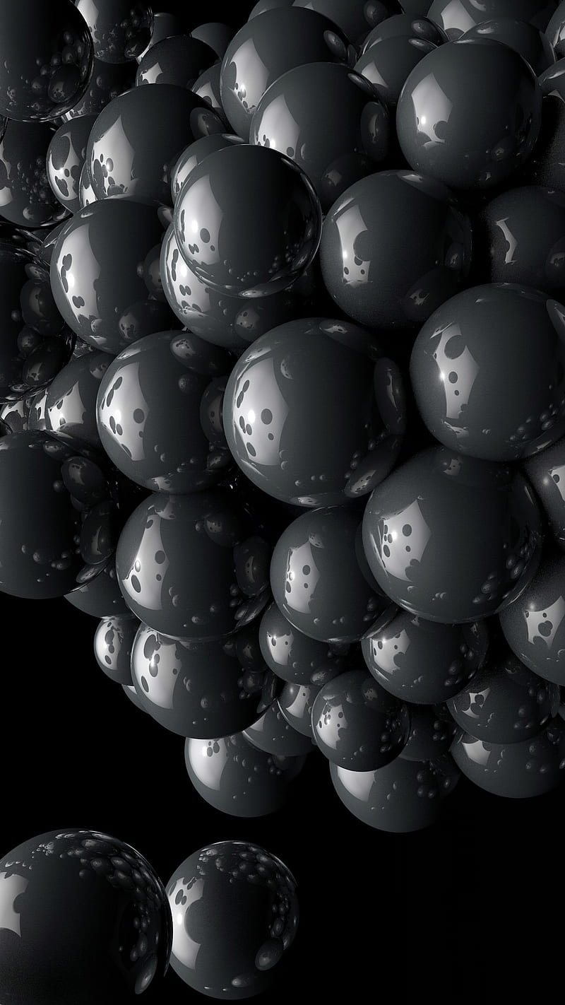 Black Magnet Balls , compound, cluster, dark, spheres, HD phone wallpaper