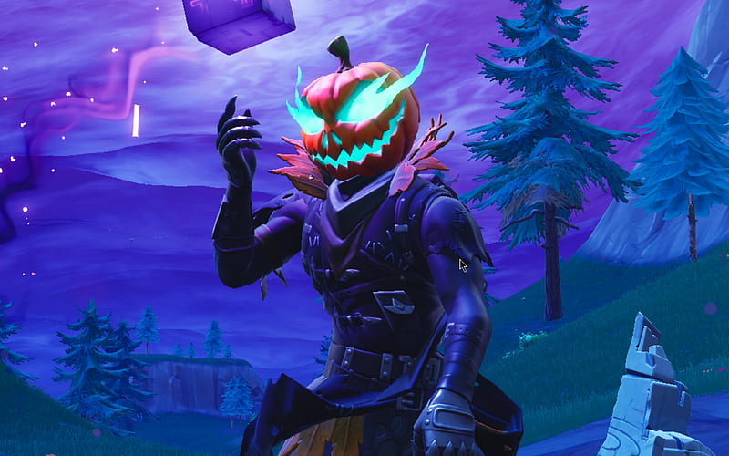Hollowhead, darkness, Fortnite, charcaters, halloween, 2018 games, Fortnite Battle Royale, HD wallpaper