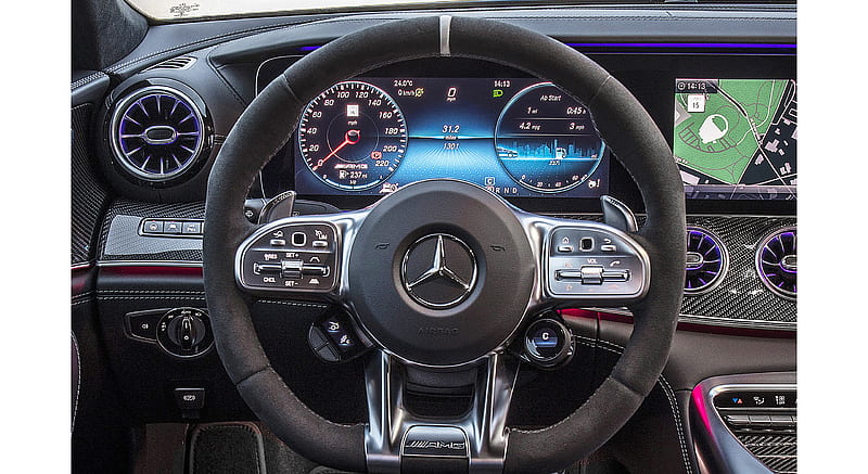 2019 Mercedes-AMG GT 63 S 4MATIC+ 4-Door Coupe - Interior, Steering Wheel , car, HD wallpaper
