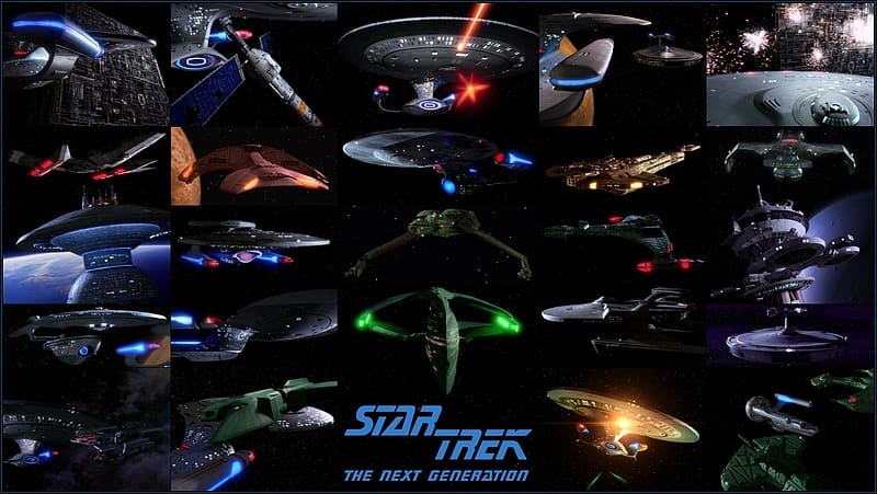 Star Trek: The Next Generation Ships, Enterprise, Borg, Klingon Ships, Star Trek, The Next Generation, Galaxy Class, Starfleet Ships, Ferengi, Federation Ships, Romulan Ships, HD wallpaper