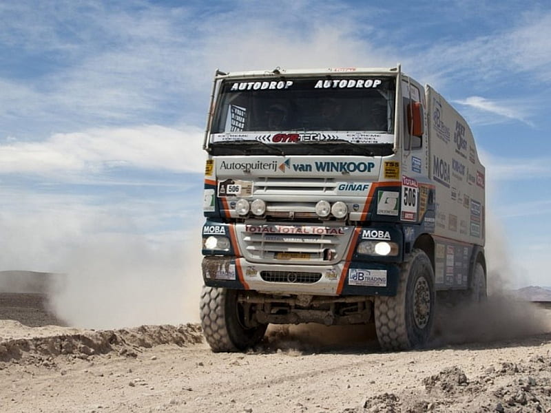 GINAF Dakar Rally Truck, 4x4, truck, offroad, rally, HD wallpaper