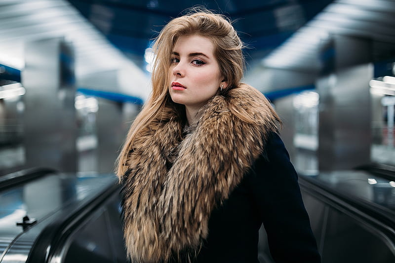 Irina Popova Fur Coat, irina-popova, girls, model, HD wallpaper