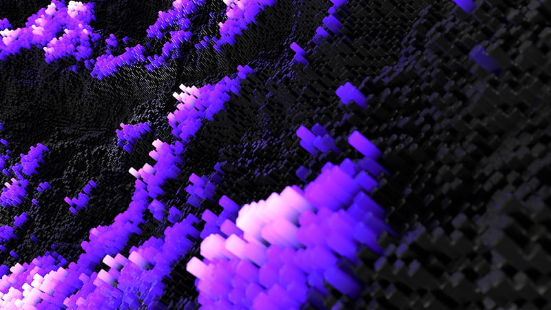 3d surface, black and purple, towers, pipes, 3D, HD wallpaper