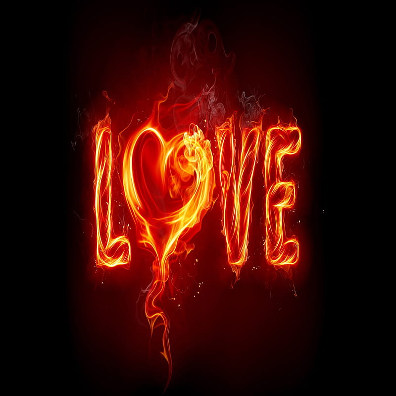 Love on fire, corazones, love is love, passion, HD phone wallpaper | Peakpx
