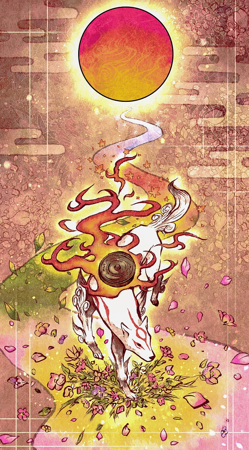 Okami Amaterasu Chibiterasu Okamiden Sun Wolf Hd Phone Wallpaper Peakpx