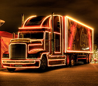 Navidad coca-cola, rojo, art, coca cola, navidad, tractor trailer, carros,  camión de coca, Fondo de pantalla HD | Peakpx
