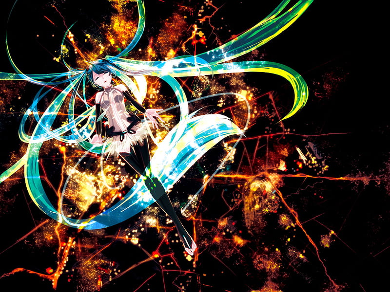 Miku, vocaloid, hatsune miku, anime, miku append, HD wallpaper