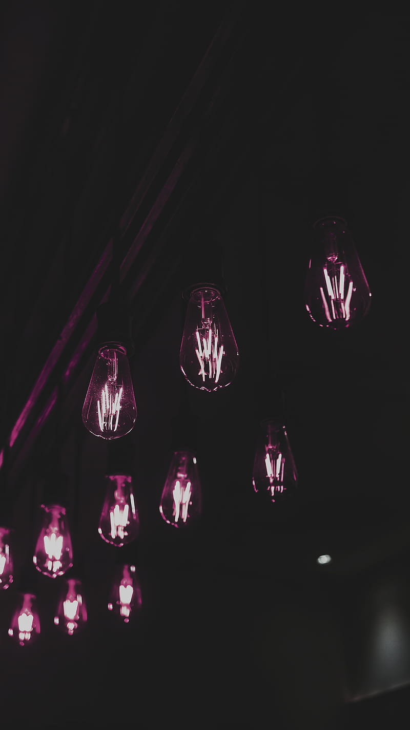bulbs, lamps, light, purple, HD phone wallpaper