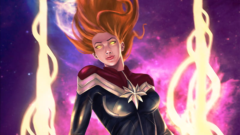 New Captain Marvel Arts, captain-marvel, superheroes, artwork, HD wallpaper