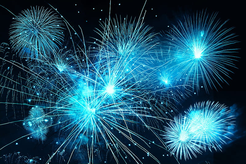 fireworks, night, celebration, entertainment, HD wallpaper
