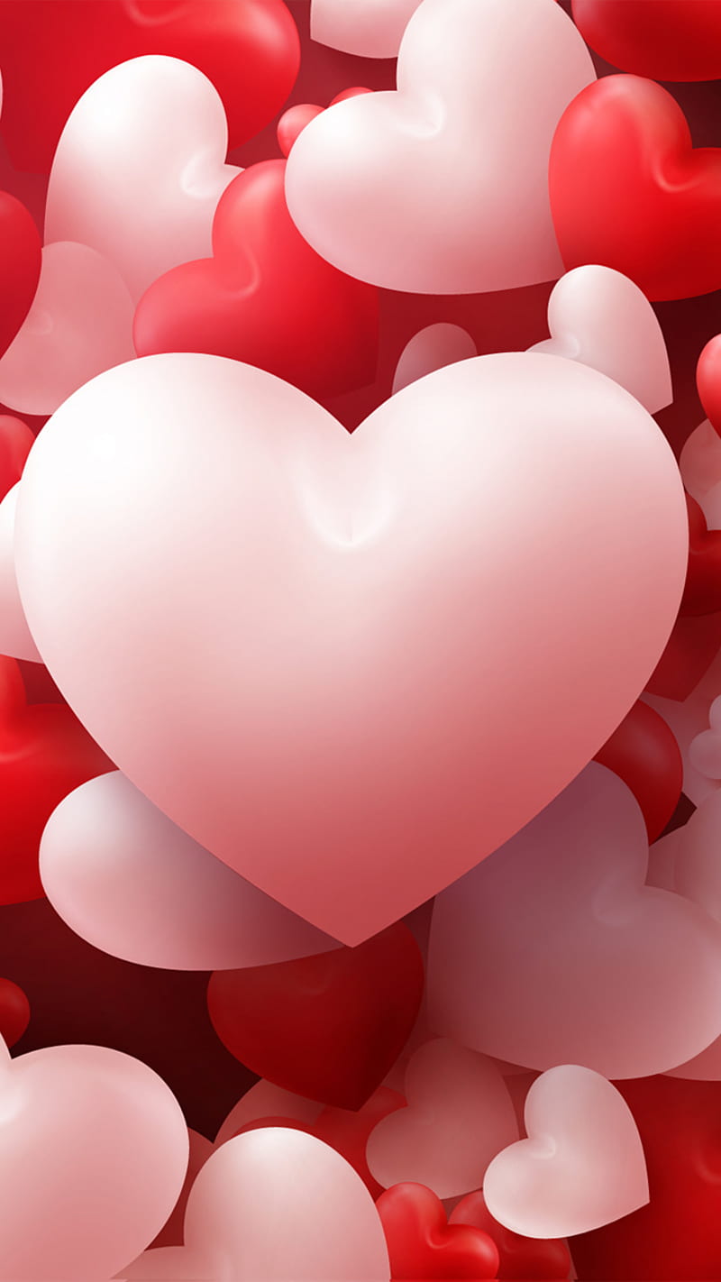 Red hearts Wallpaper 4K Bokeh Red background Abstract 4623