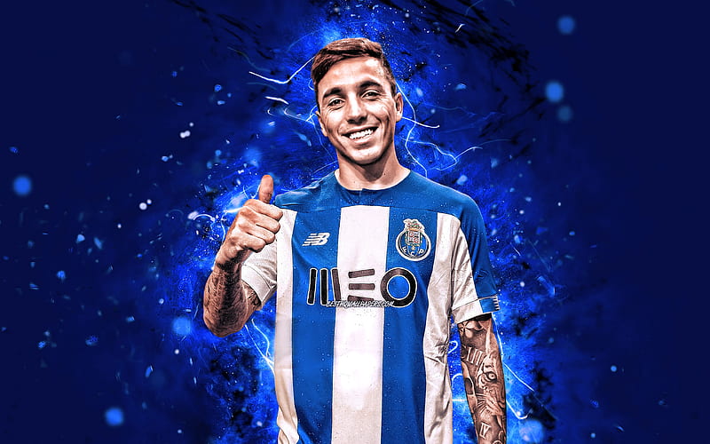 Renzo Saravia, 2019, Porto FC, Primeira Liga, defender, Argentinean footballers, Saravia, neon lights, soccer, FC Porto, HD wallpaper