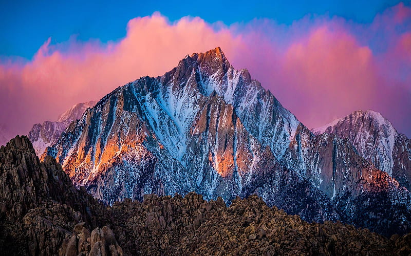 Good Olde Lone Pine Peak & Some Cotton Candy Clouds, sky, usa ...