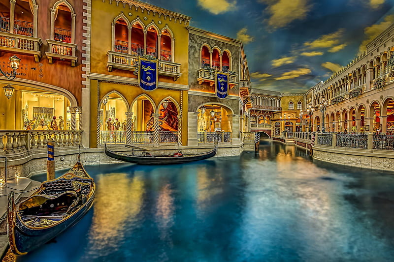 Las Vegas, Venice, USA, hotel Venice, river, r, Nevada, HD wallpaper