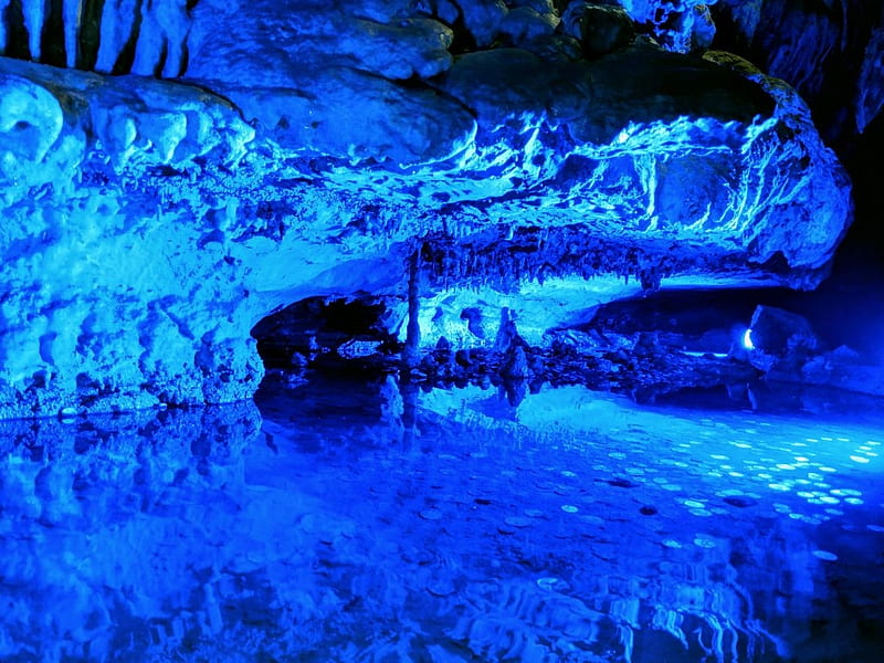 Underground Ruby Falls in Chattanooga Tennessee, bonito, Accessible Underground, Falss, Waterfall, Deep, Blue, Pool, Water, Caves, Underground, Chattanooga, HD wallpaper