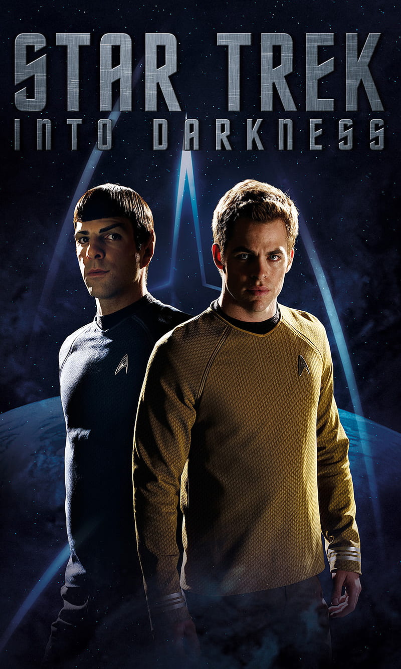 Star Trek, captain kirk, chris pine, into darkness, spock, HD phone wallpaper
