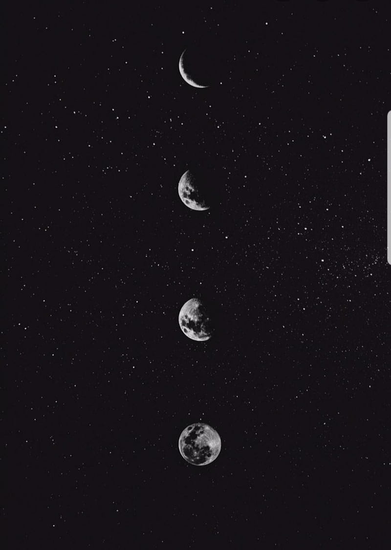 Moon Phases, moon, night, nighttime, sky, stars, HD phone wallpaper