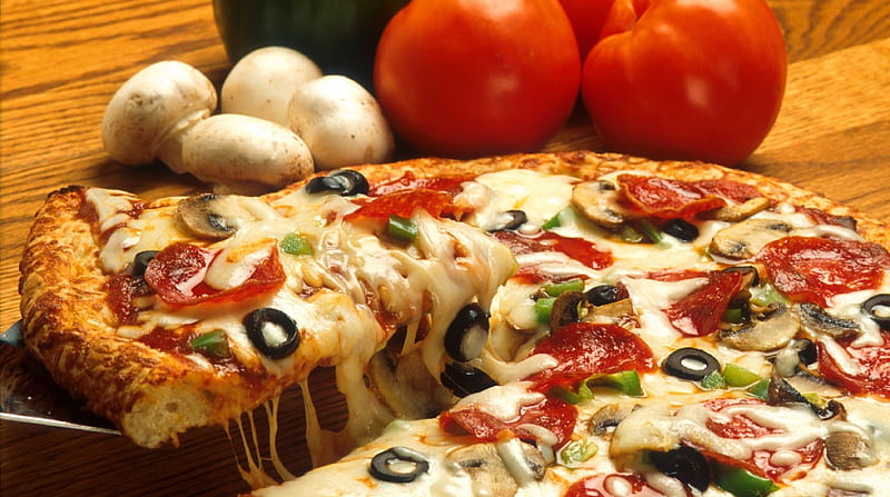 Cheesy Pizza Pizza, Tasty, Fast Food, HD wallpaper