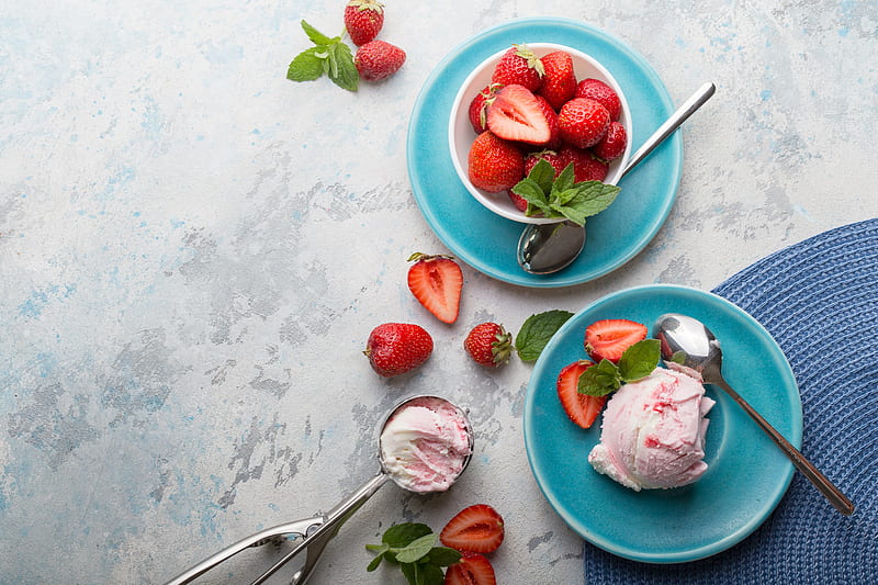 Food, Ice Cream, Berry, Dessert, Fruit, Still Life, Strawberry, HD wallpaper
