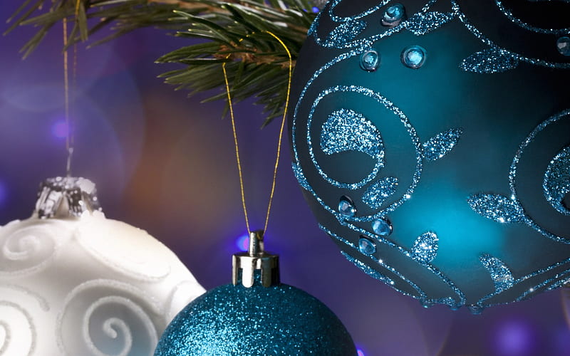 Festive Christmas decoration balls, HD wallpaper