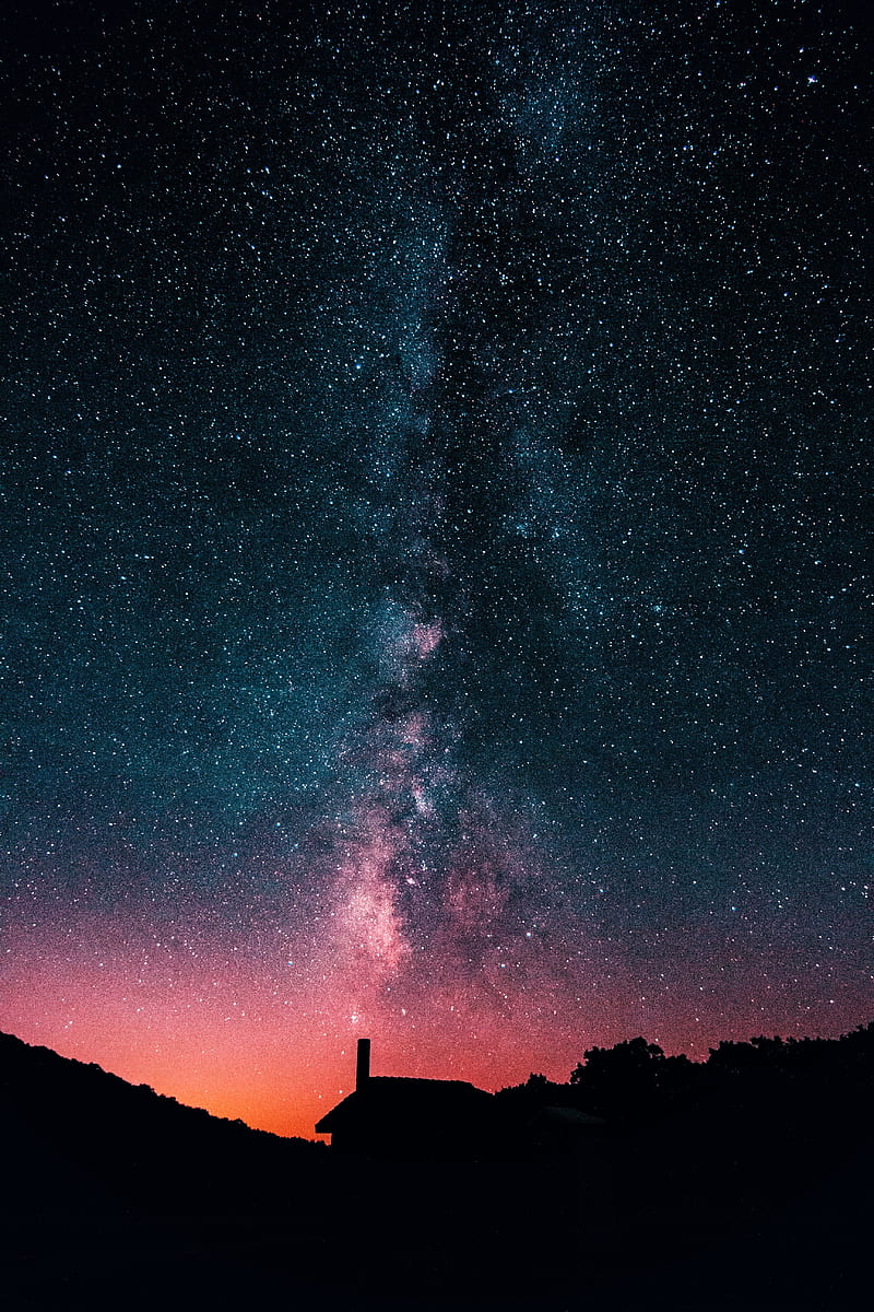 night, sky, stars, space, dark, HD phone wallpaper