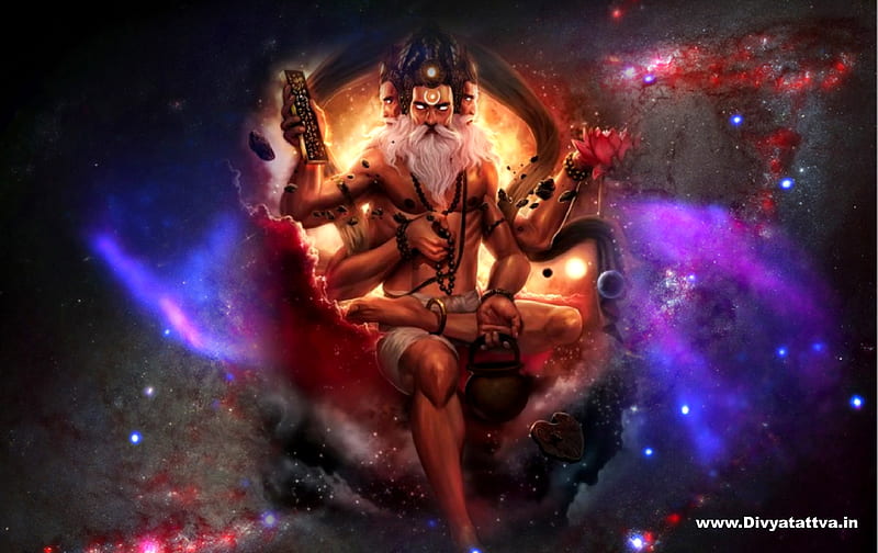 Lord Brahma & Background in Full Size for, HD wallpaper
