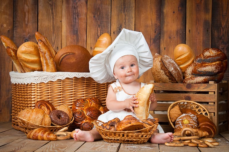 Baking, Cute, Bread, , Baby, Viennoiserie, HD wallpaper