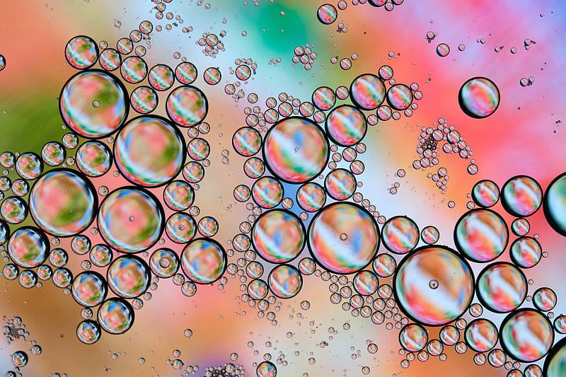 bubbles, gradient, colorful, abstraction, water, HD wallpaper