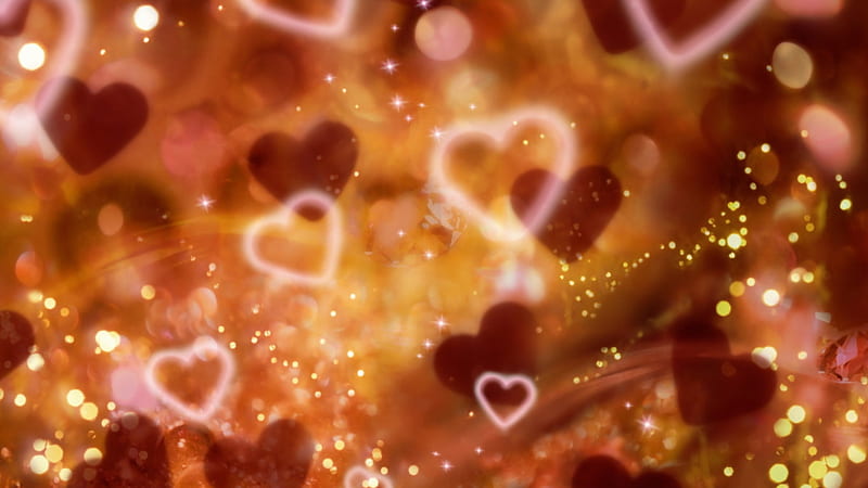 Hearts Of Sparkle, SPARKLE, GLITTER, HEARTS, BOKEH, HD wallpaper