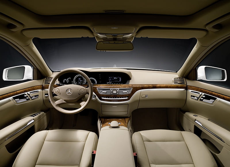 Mercedes-Benz S400 BlueHyrbid - Interior, car, HD wallpaper