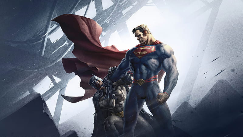 Superman Killing Batman, superman, batman, superheroes, artwork, HD wallpaper
