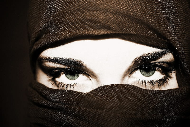 Beautiful Eyes, hijab, muslim, islam, women, HD wallpaper