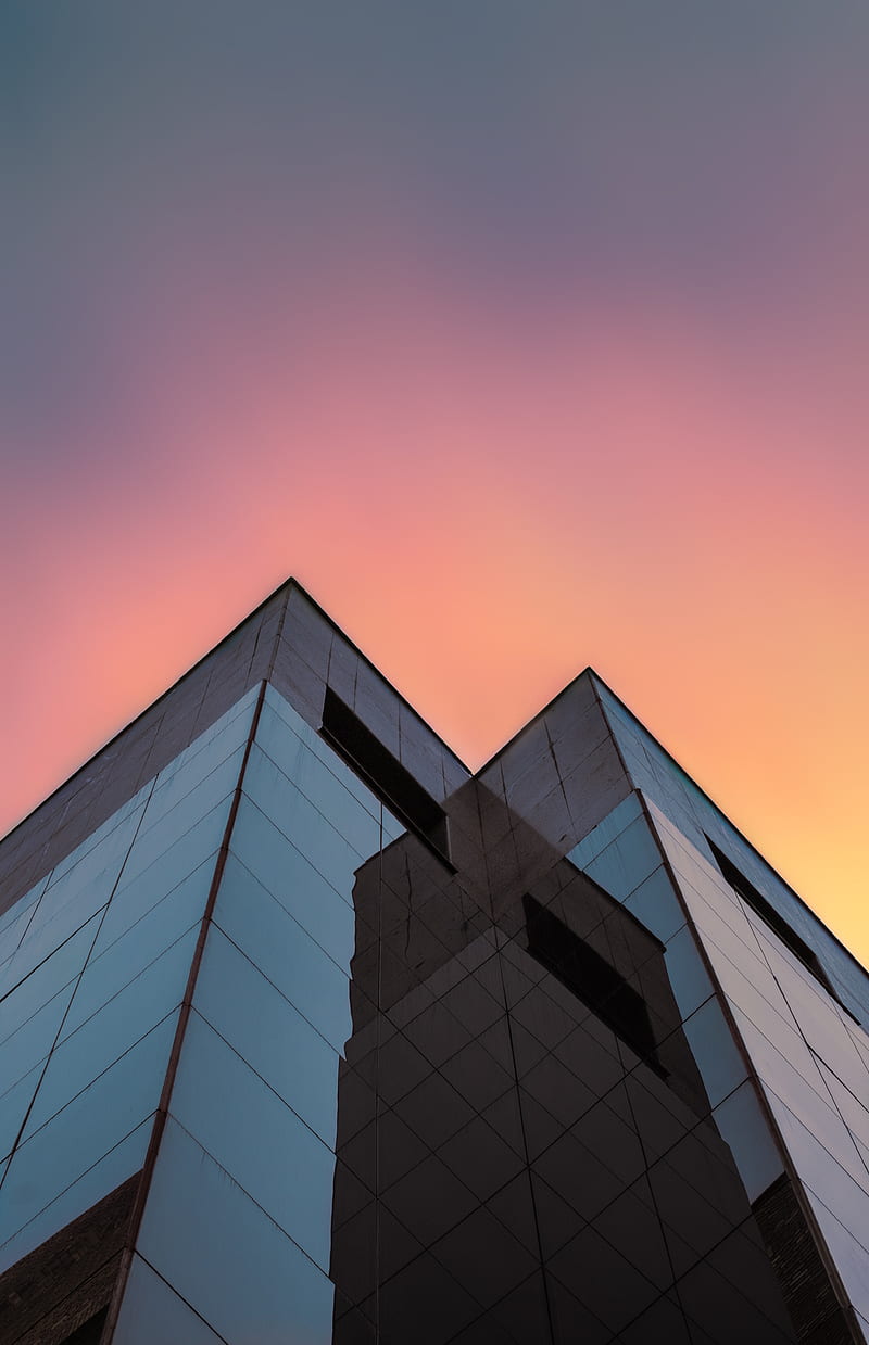 buildings, architecture, glass, bottom view, minimalism, HD phone wallpaper