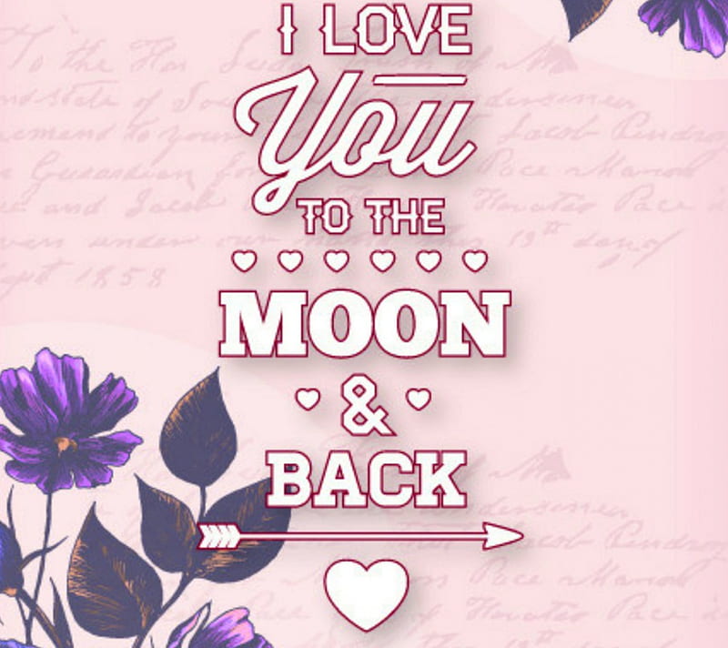 i Love You, back, love, moon, you, HD wallpaper