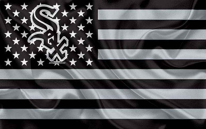 Chicago White Sox, American baseball club, American creative flag, black  gray flag, HD wallpaper