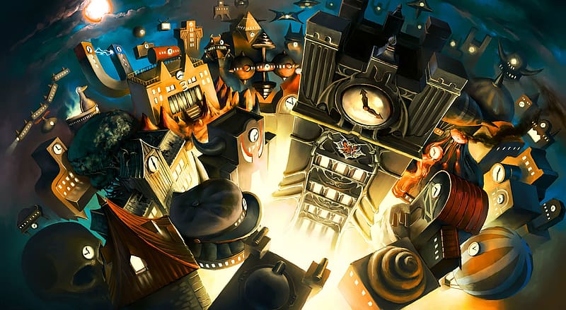 Clock, Building, Robot, Town, Video Game, Weird, Disgaea 3 : Absence Of Justice, Disgaea, HD wallpaper