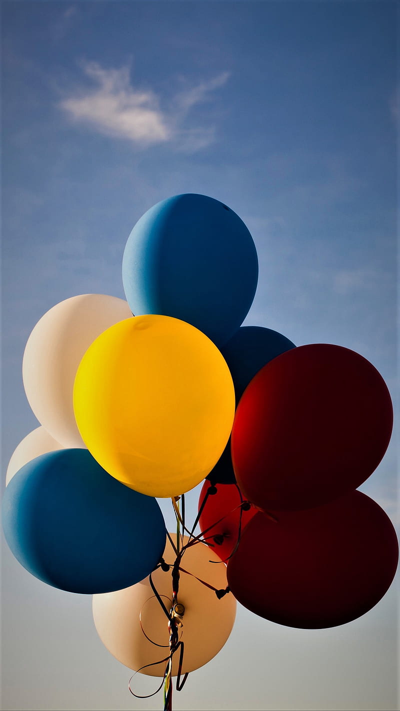 balloons, colorful, colours, galaxy, lightness, sky, HD phone wallpaper