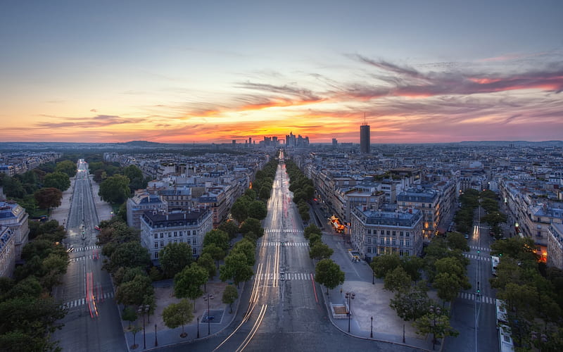 Evening in Paris, city, Paris, France, evening, streets, HD wallpaper
