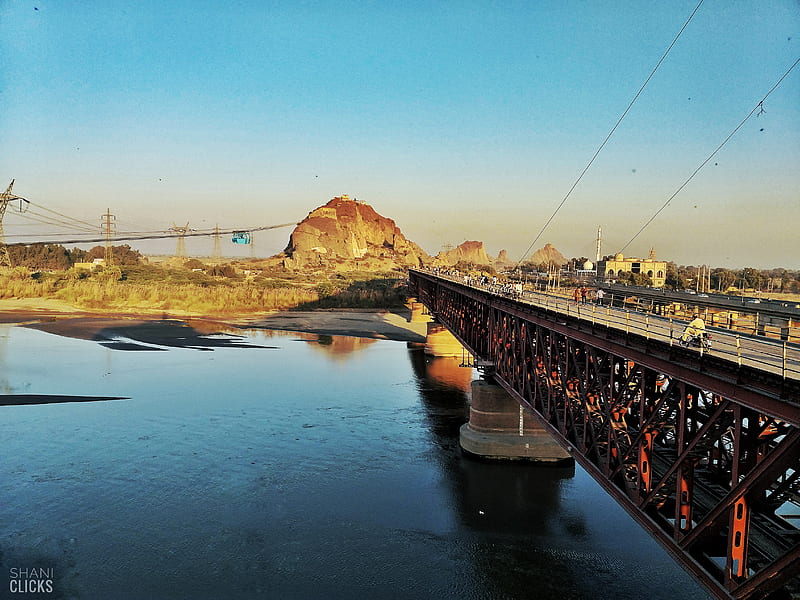 Chiniot Punjab , city, bridge, train, mountain, river, chairlift, letest, HD wallpaper