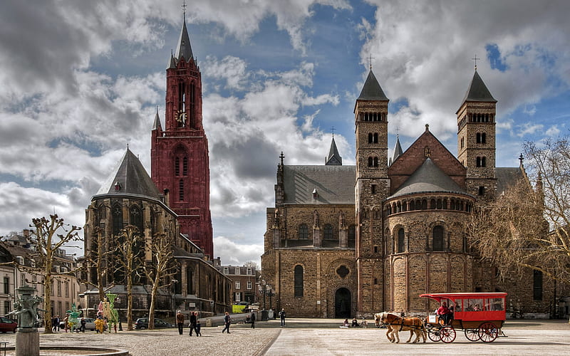 Maastricht, Netherlands, Maastricht, city, Netherlands, churches, HD wallpaper
