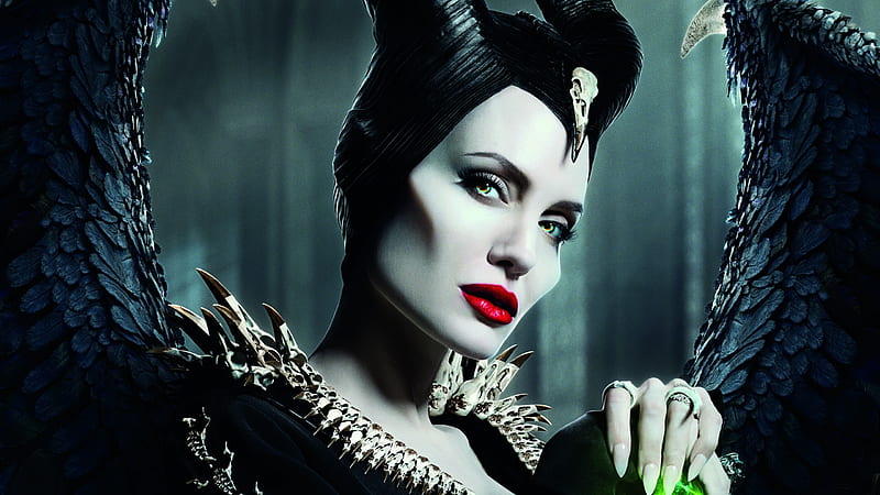 Maleficent: Mistress of Evil (2019), red, Angelina Jolie, mistress of evil, fantasy, movie, black, maleficent, disney, HD wallpaper
