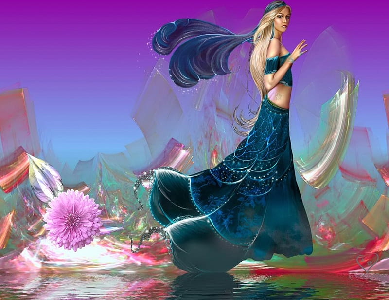 Fantasy Woman Flowers Fantasy Woman Abstract Hd Wallpaper Peakpx