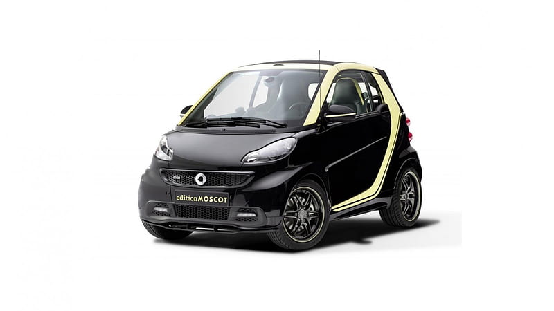 Smart ForTwo Cabrio Edition MASCOT, carros, Smart, simple background, vehicles, Smart ForTwo Cabrio, black cars, HD wallpaper